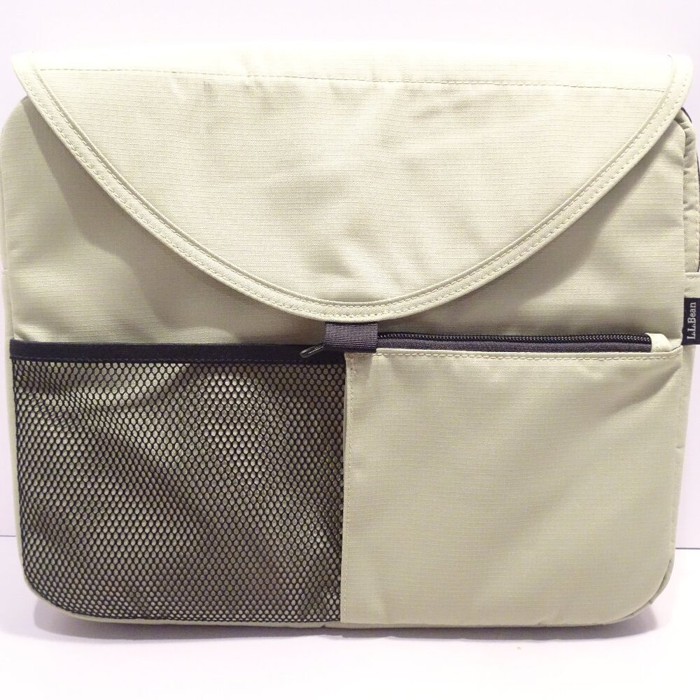 LL Bean Lime Green Laptop Sleeve School College Student University Ripstop
